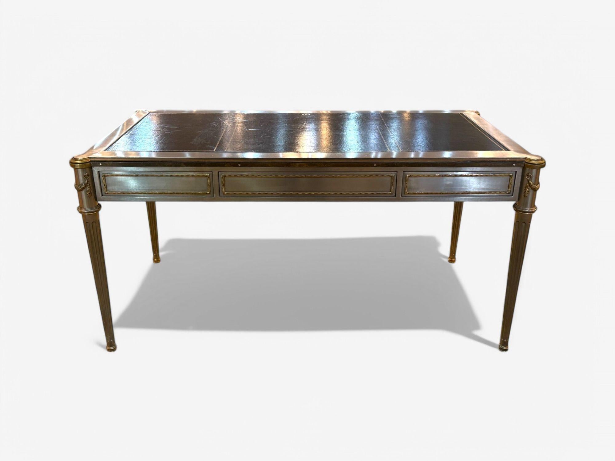 John Vesey, Style Louis XVI, Steel, Bronze, Rare Writing Desk, USA, 1960s en vente 4