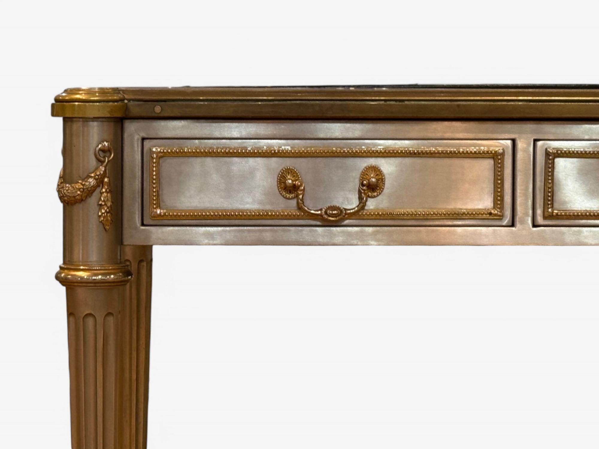 John Vesey, Style Louis XVI, Steel, Bronze, Rare Writing Desk, USA, 1960s en vente 1
