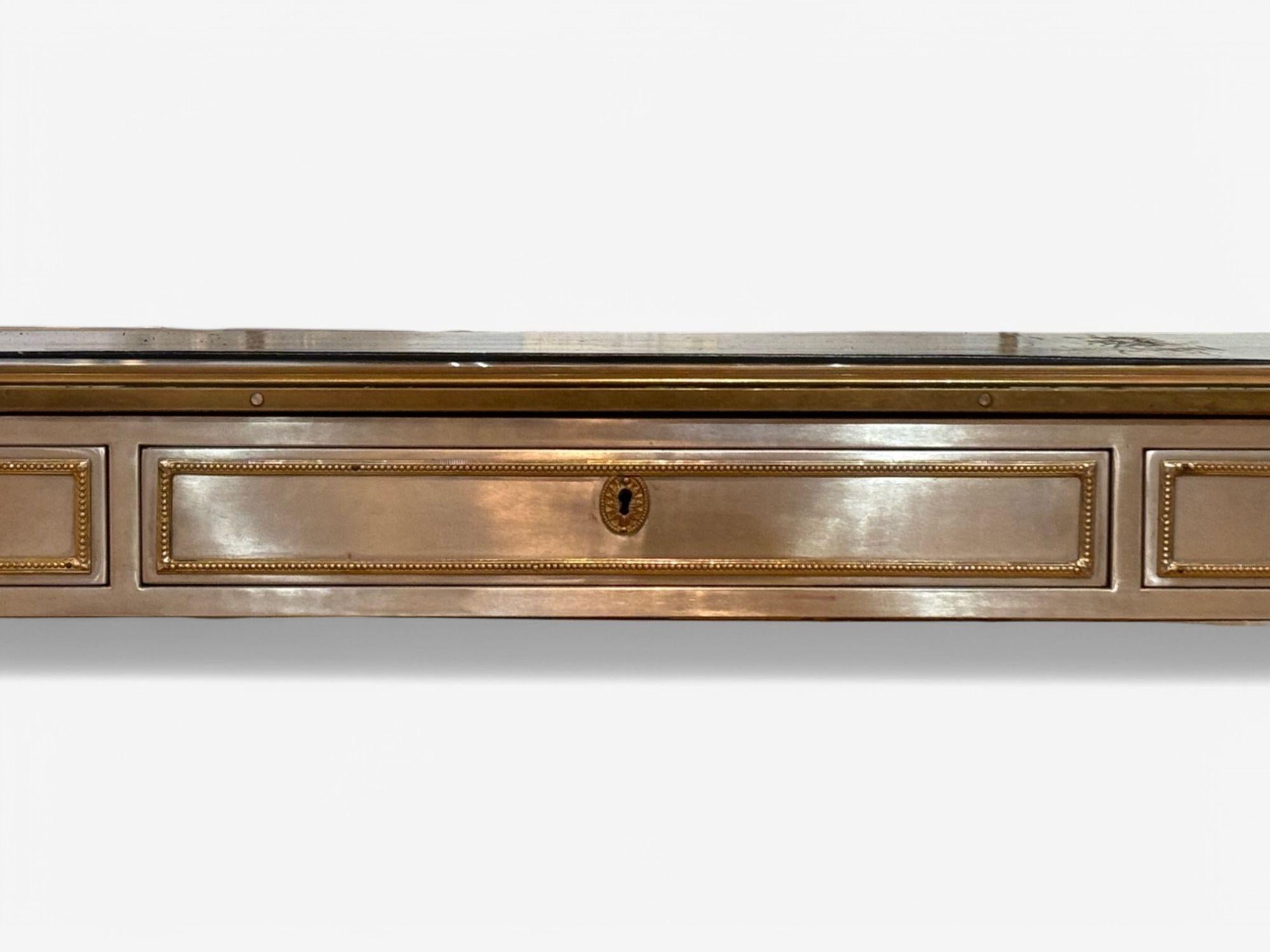 John Vesey, Style Louis XVI, Steel, Bronze, Rare Writing Desk, USA, 1960s en vente 2