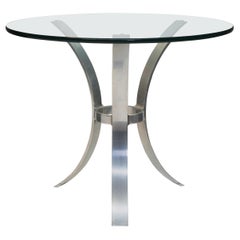 John Vesey Mid-Century Modern Polished Aluminum & Glass Table