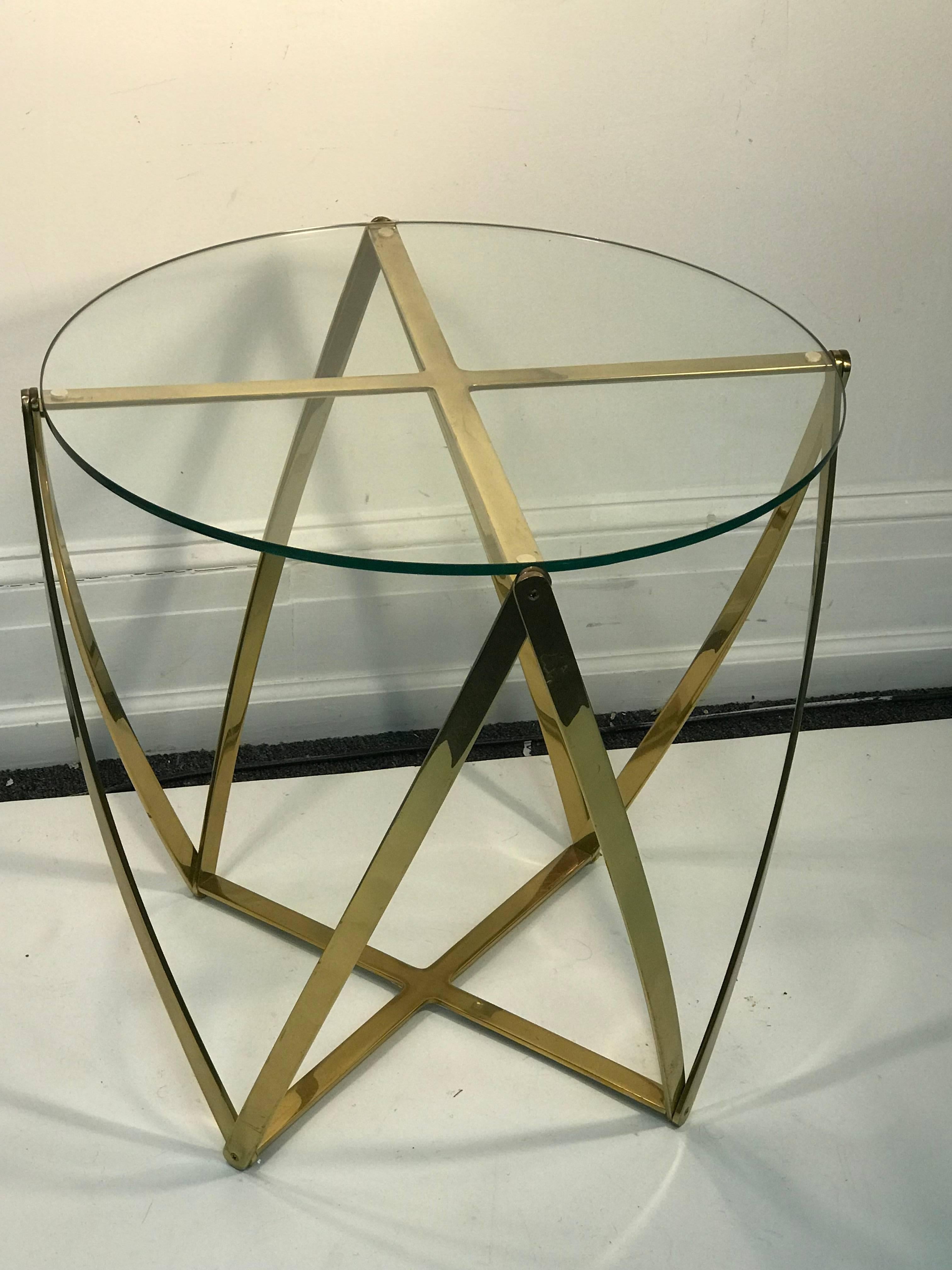 John Vesey Modern Brass Table In Excellent Condition For Sale In Allentown, PA