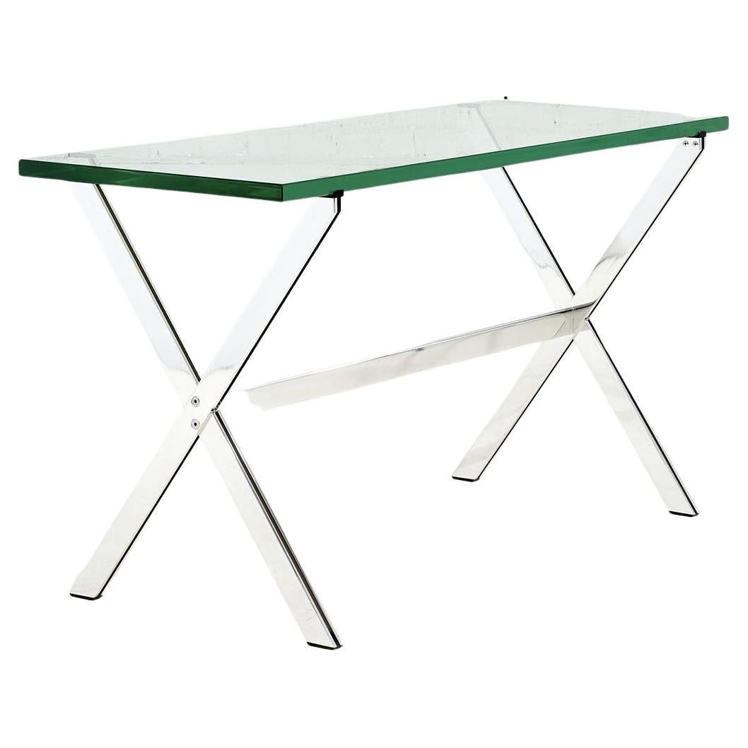 Florence Knoll Chrome and Glass X Base Console Table, 1960 For Sale