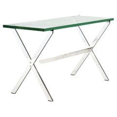 Florence Knoll Chrome and Glass X Base Console Table, 1960