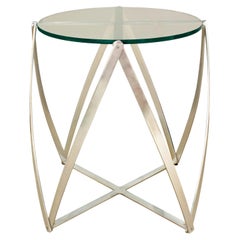 John Vesey Sculptural Aluminum and Glass End Table 1970s