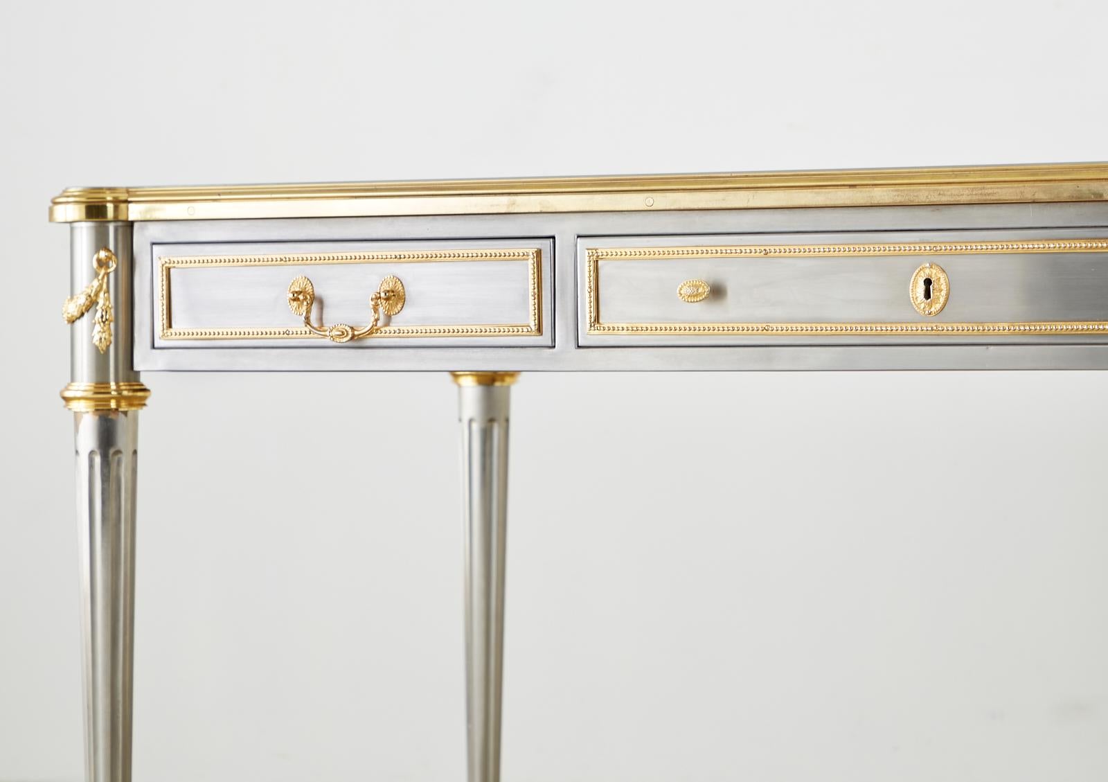 John Vesey Stainless Steel Bronze Neoclassical Desk 7