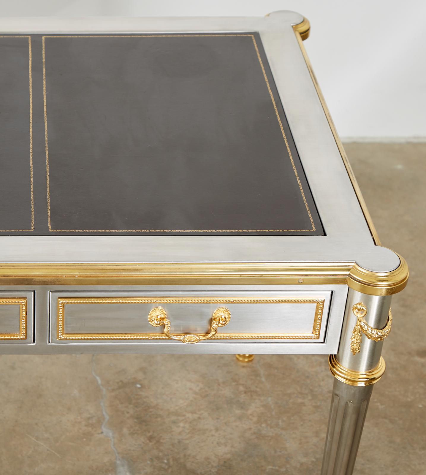 John Vesey Stainless Steel Bronze Neoclassical Desk 8