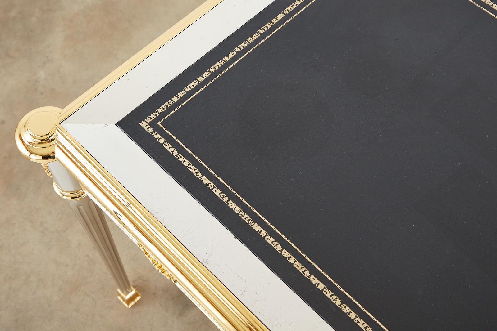 John Vesey Neoklassischer Schreibtisch aus Edelstahl und Bronze im Angebot 9