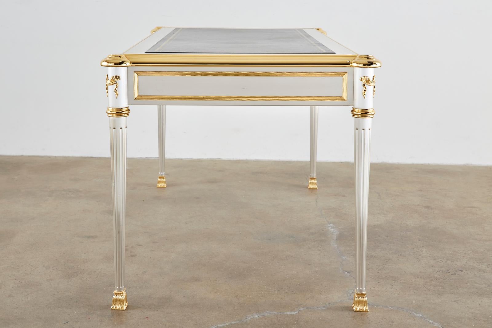 Hand-Crafted John Vesey Stainless Steel Bronze Neoclassical Desk For Sale