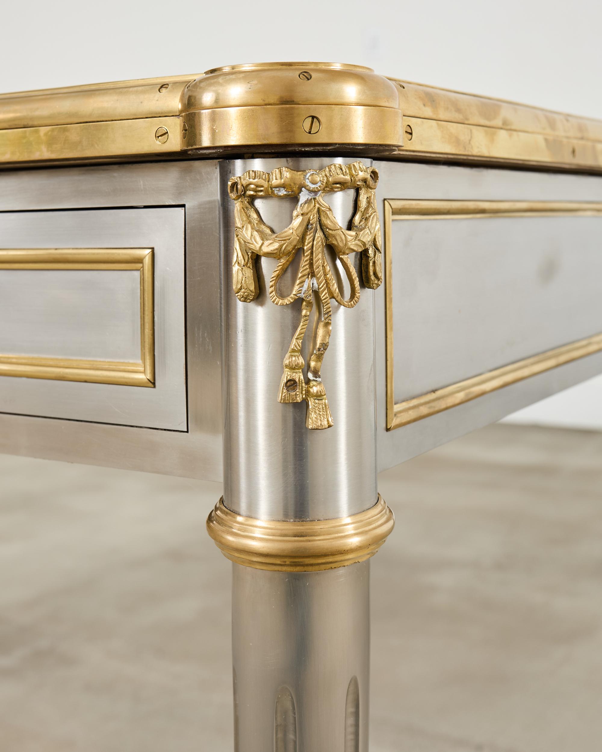 John Vesey Steel Bronze Neoclassical Style Library Table Desk For Sale 8