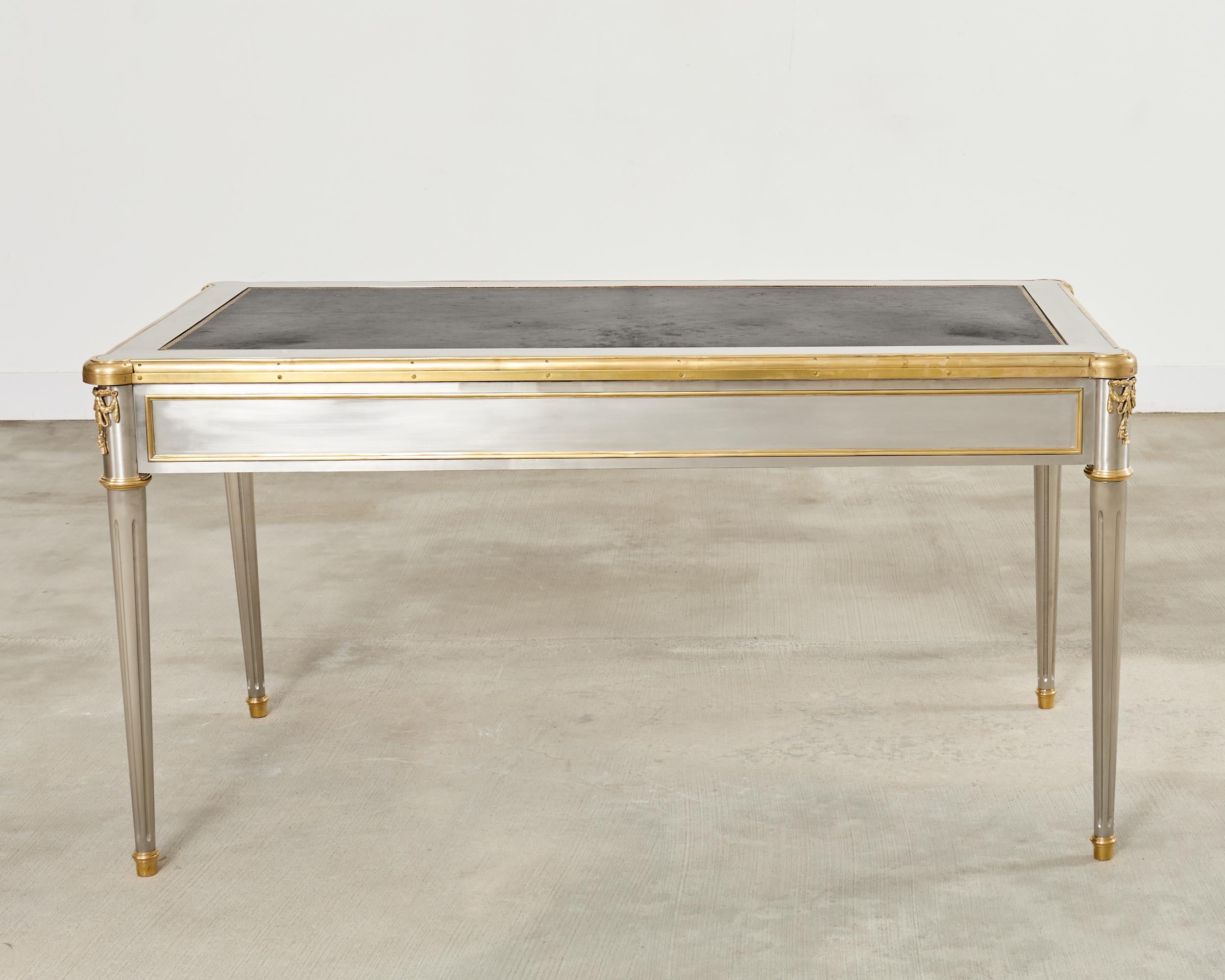 John Vesey Steel Bronze Neoclassical Style Library Table Desk For Sale 12