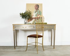 John Vesey Style Steel and Bronze Neoclassical Desk or Console