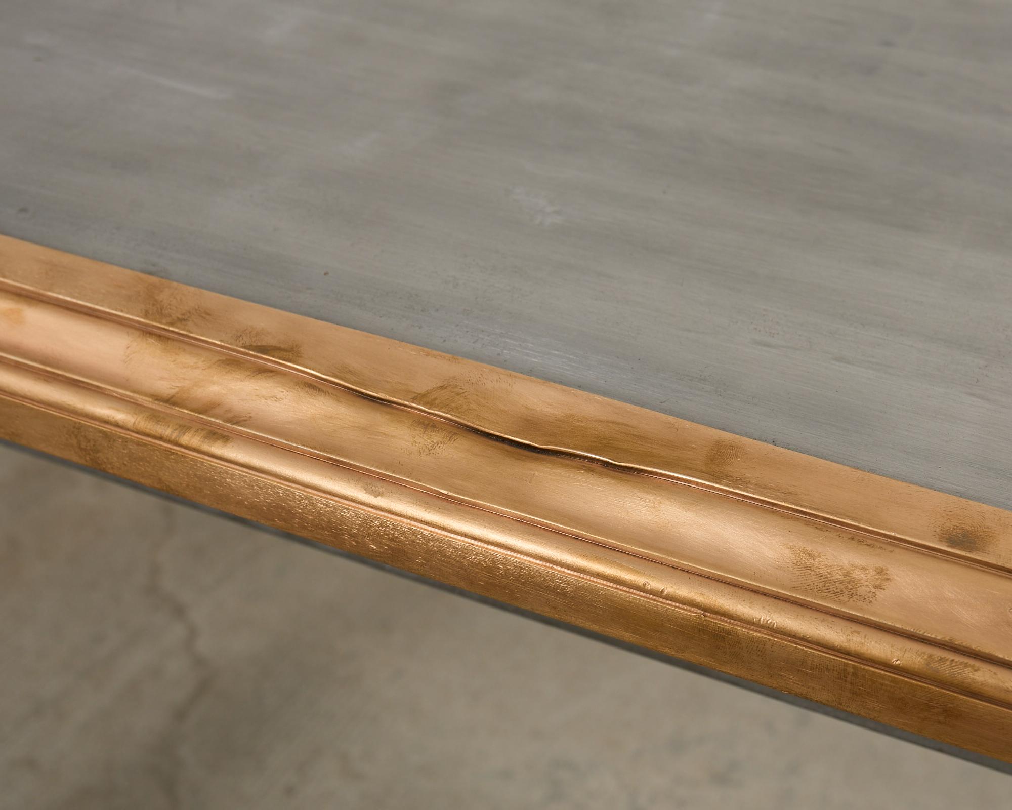 Table de bibliothèque en acier montée sur bronze de style John Vesey en vente 12