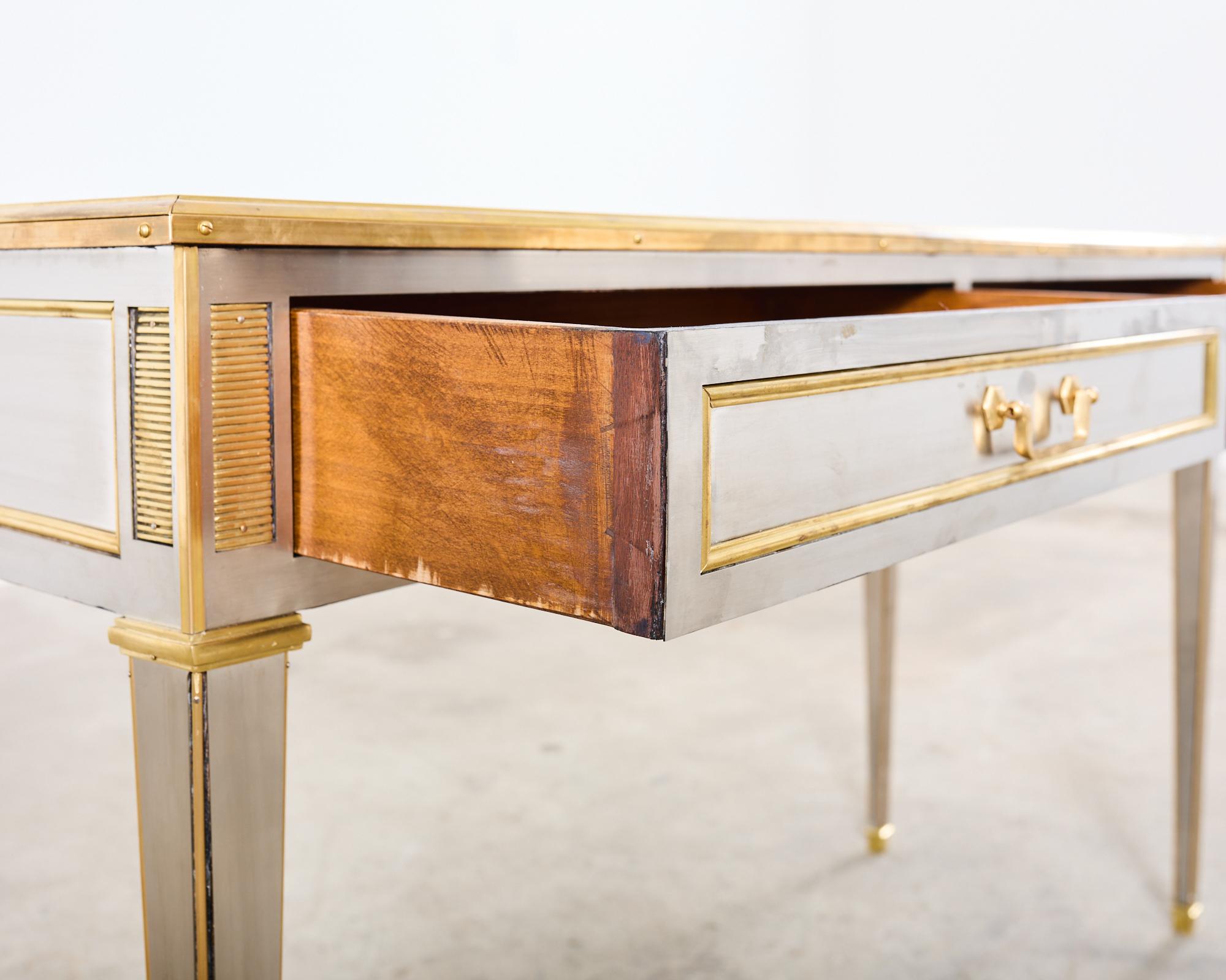 John Vesey Style Steel Bronze Neoclassical Console Desk  For Sale 4