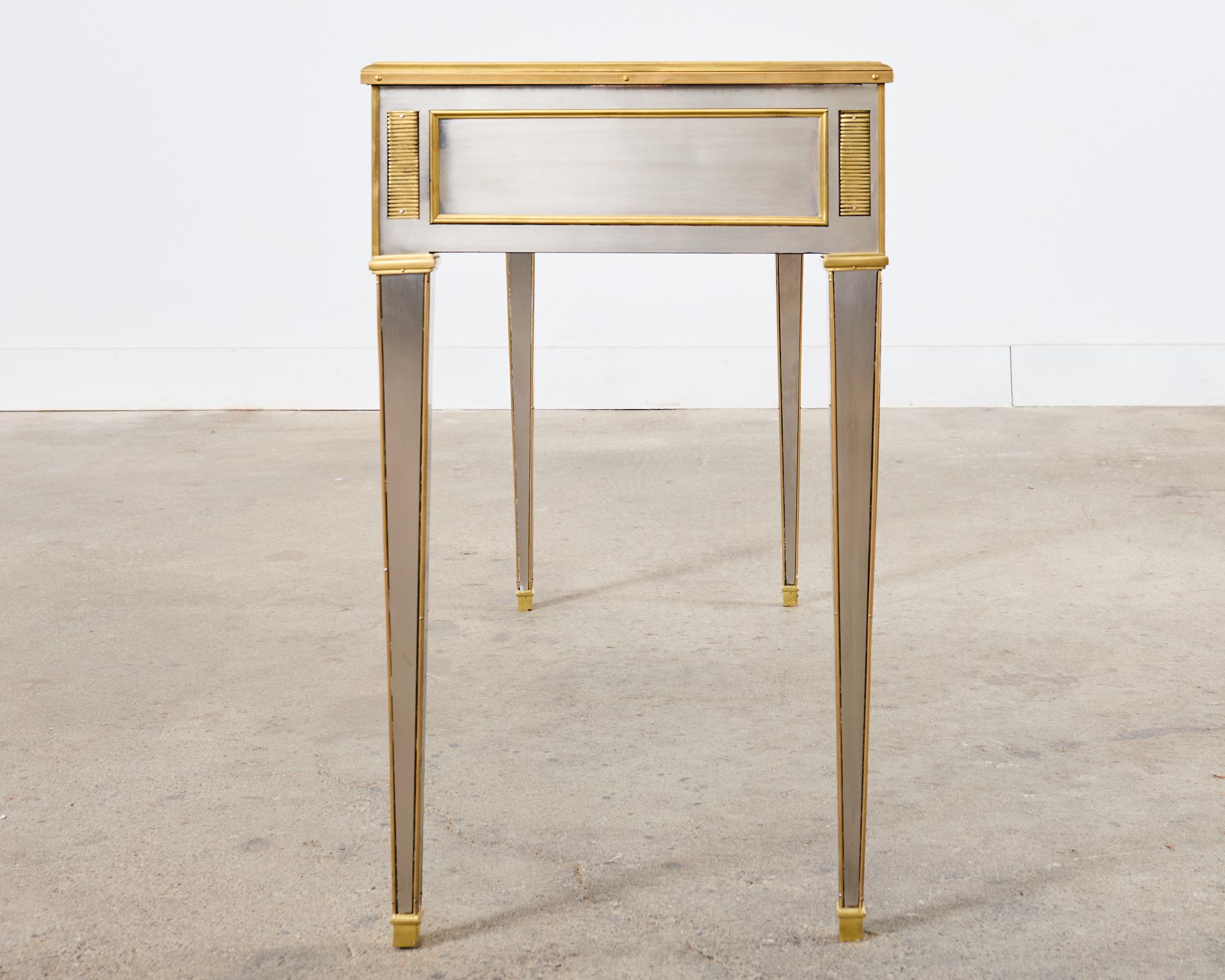 John Vesey Style Steel Bronze Neoclassical Console Desk  For Sale 7