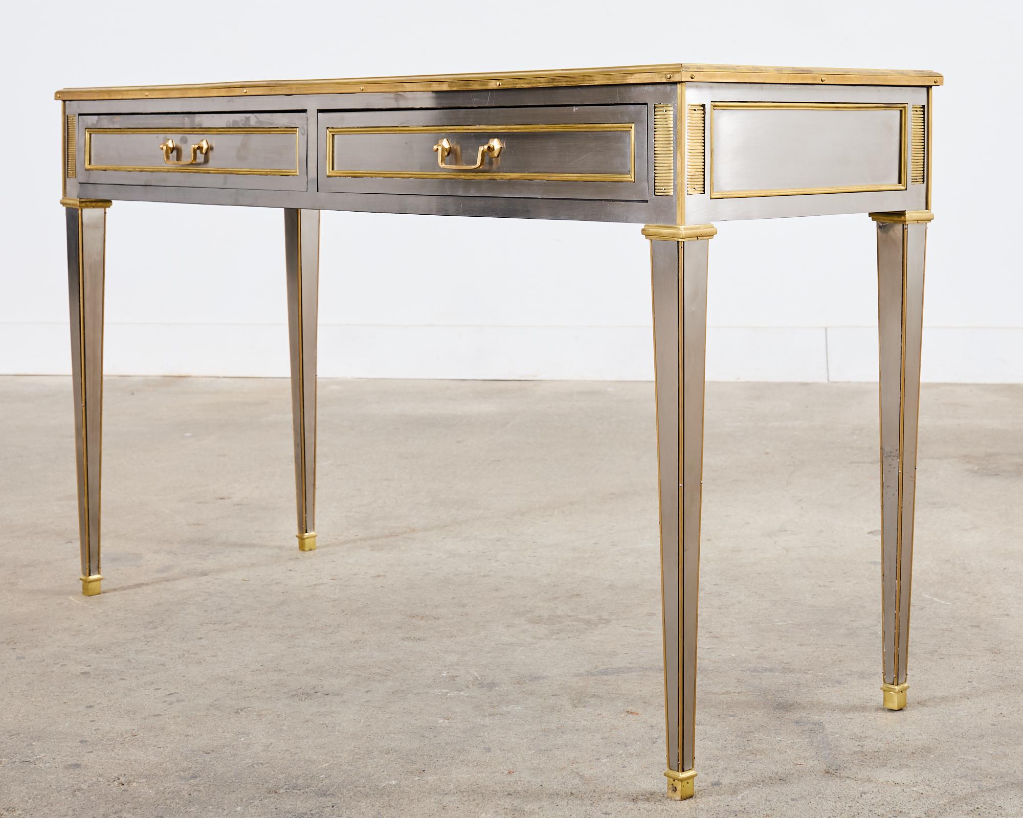 John Vesey Style Steel Bronze Neoclassical Console Desk  For Sale 11