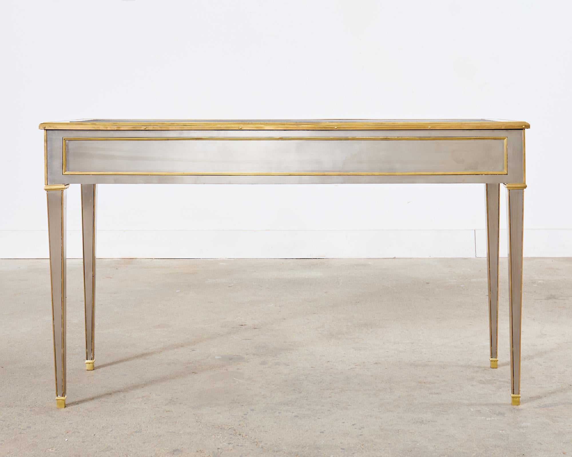 John Vesey Style Steel Bronze Neoclassical Console Desk  For Sale 13