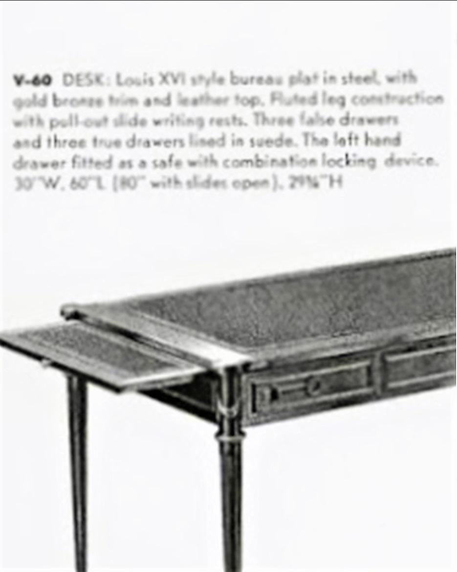 John Vesey V-60 Stainless Steel Bronze and Red Leather Desk, 1960s For Sale 11