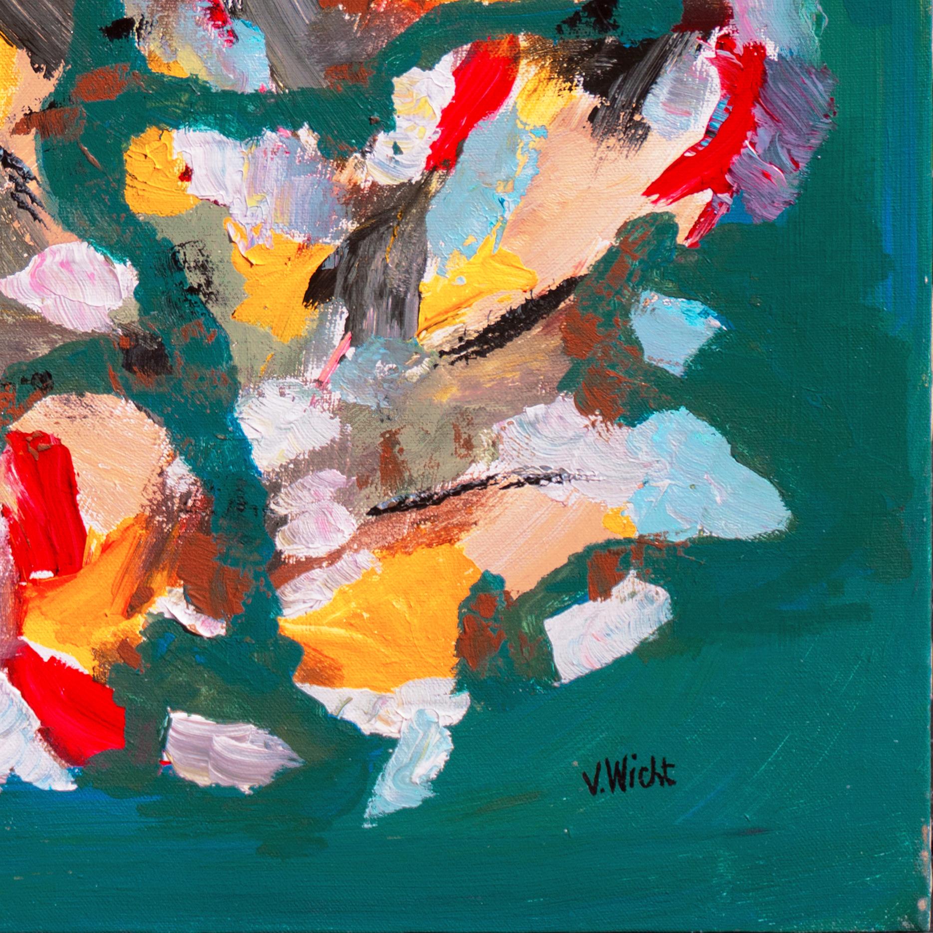 'Abstract in Saffron and Tourmaline', New York School, WPA - Painting by John von Wicht