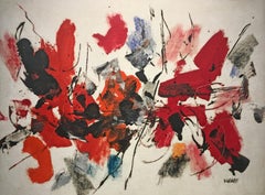 Red's Moving abstract oil painting by John von Wicht