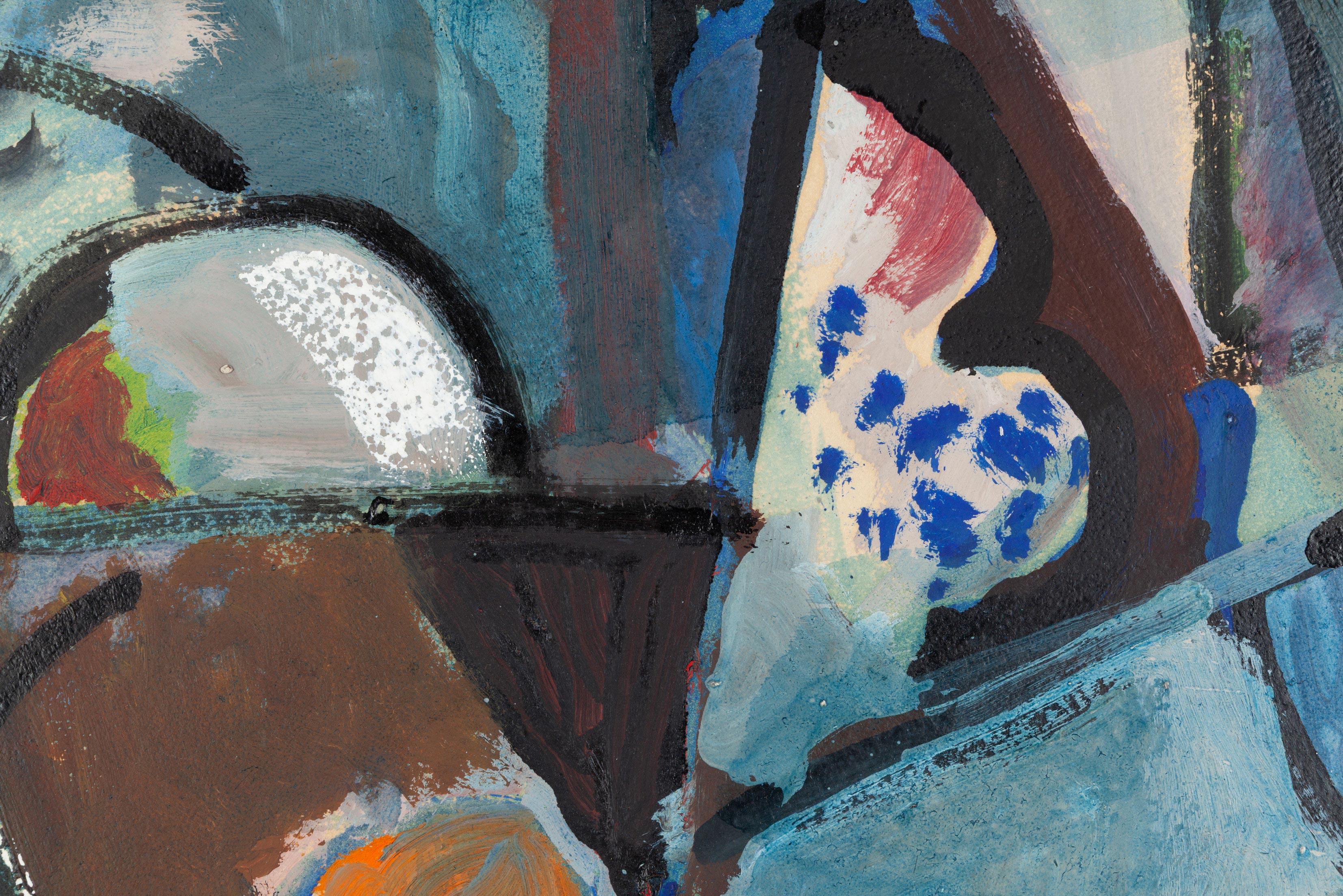 Untitled (2) - Black Abstract Painting by John von Wicht