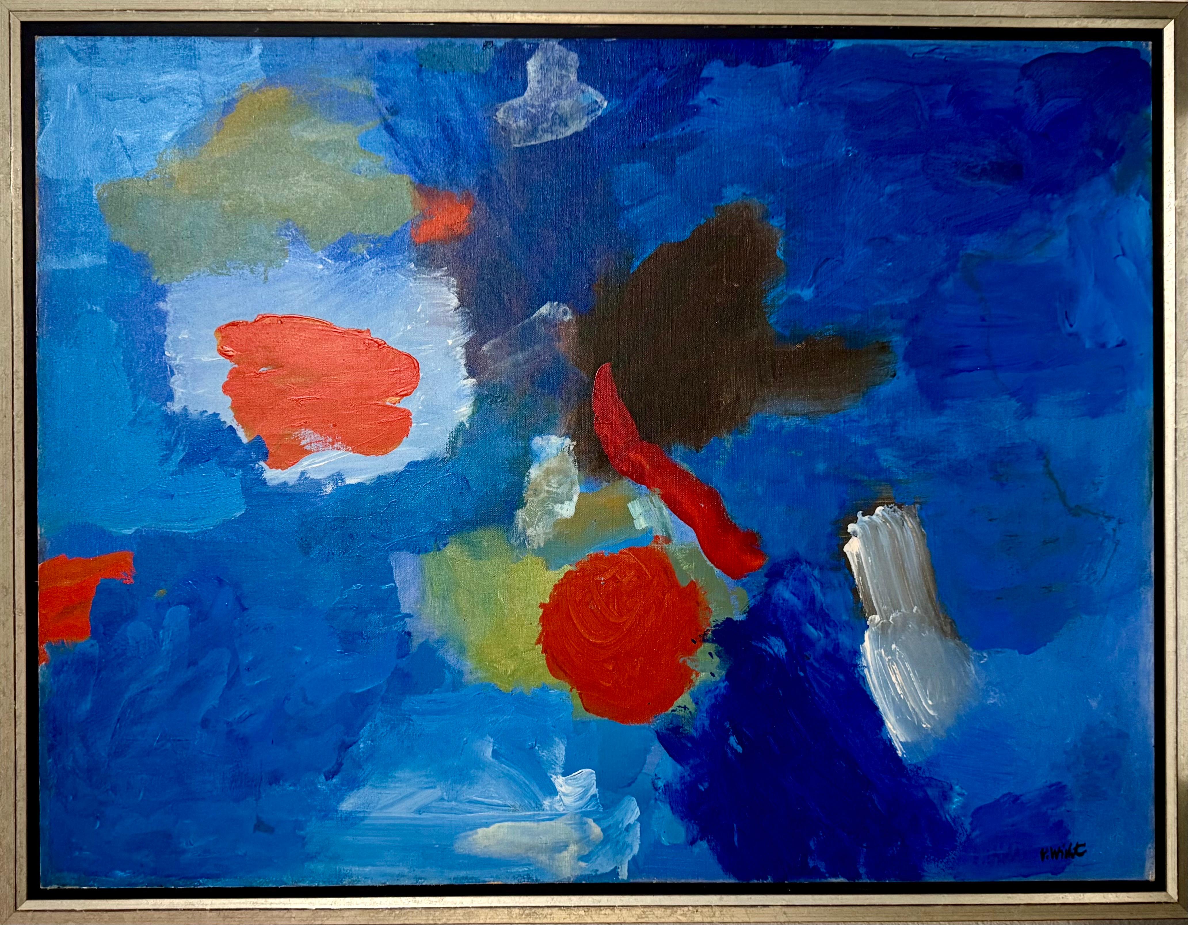 Large Abstract Expressionist Oil Painting on Canvas John Von Wicht WPA Artist For Sale 1