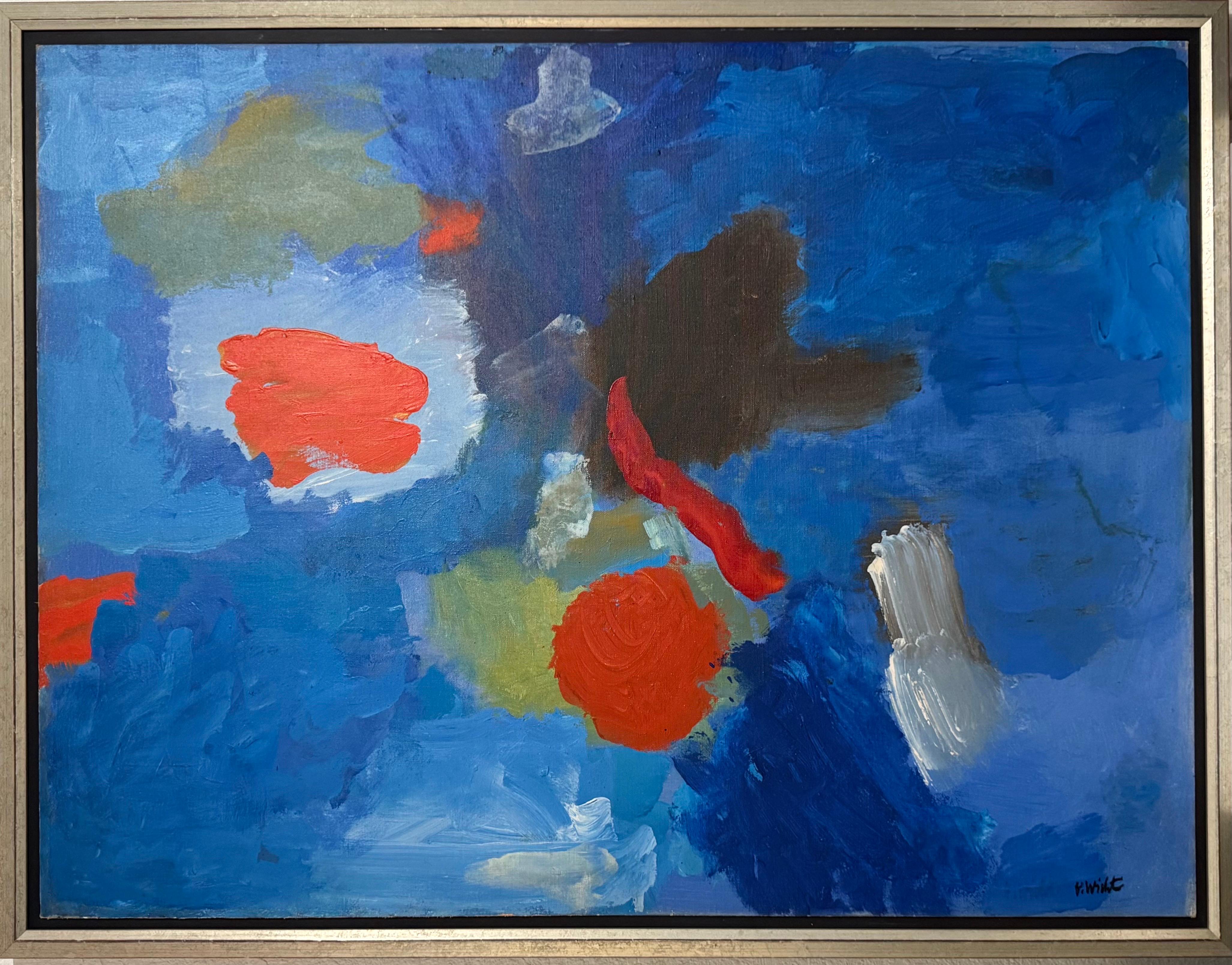 Large Abstract Expressionist Oil Painting on Canvas John Von Wicht WPA Artist For Sale 2