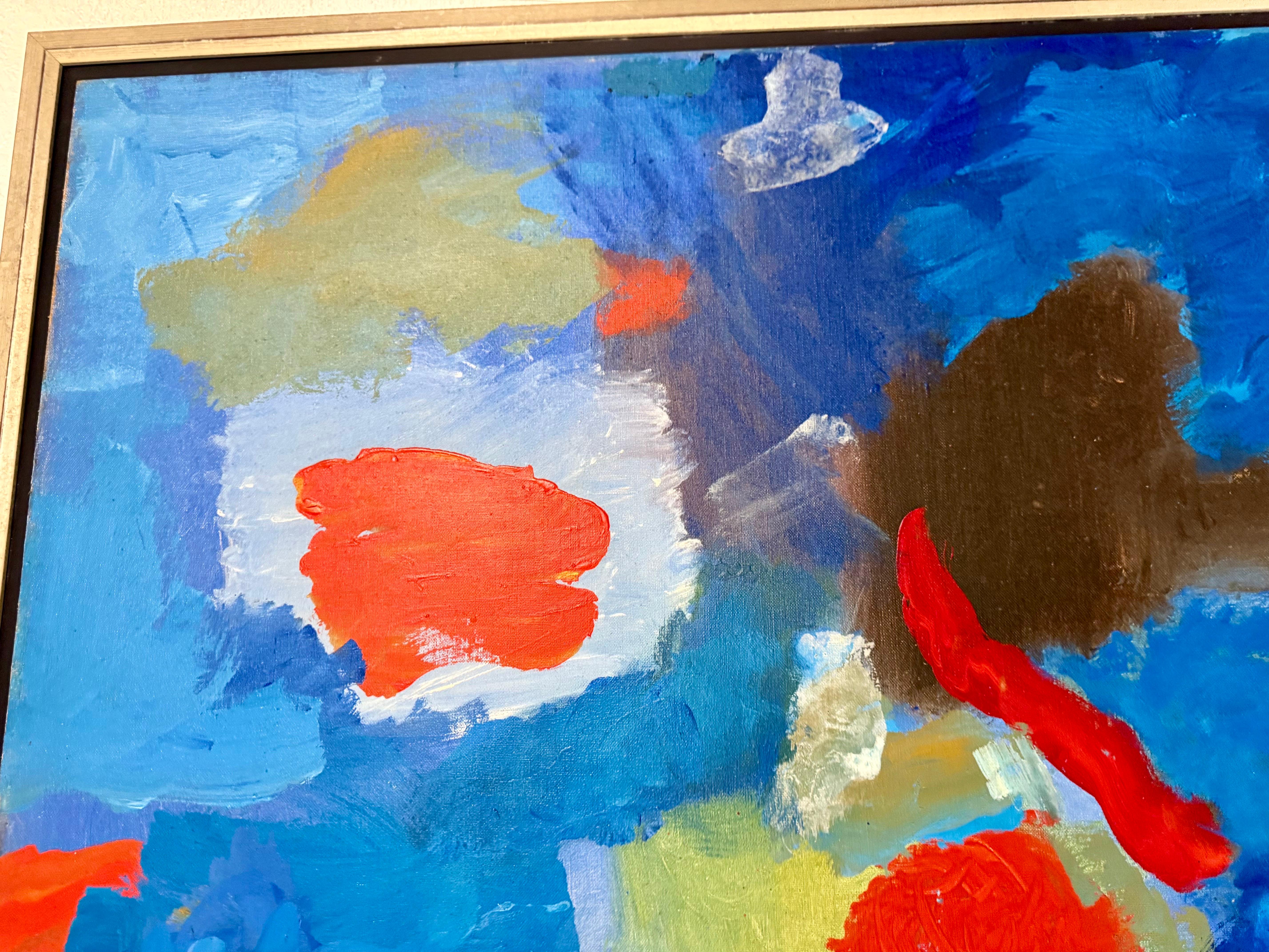 Large Abstract Expressionist Oil Painting on Canvas John Von Wicht WPA Artist For Sale 5