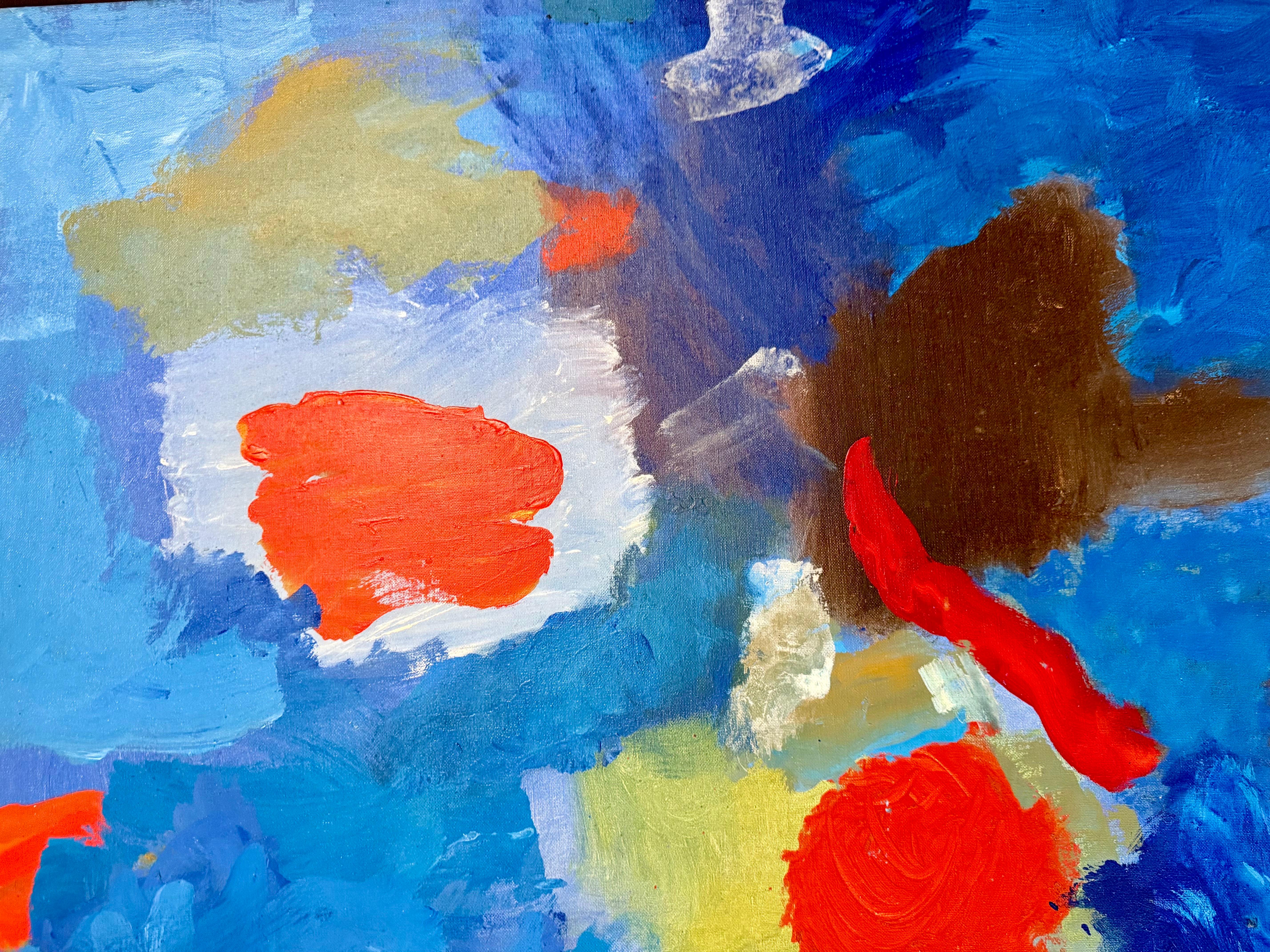 Large Abstract Expressionist Oil Painting on Canvas John Von Wicht WPA Artist For Sale 6