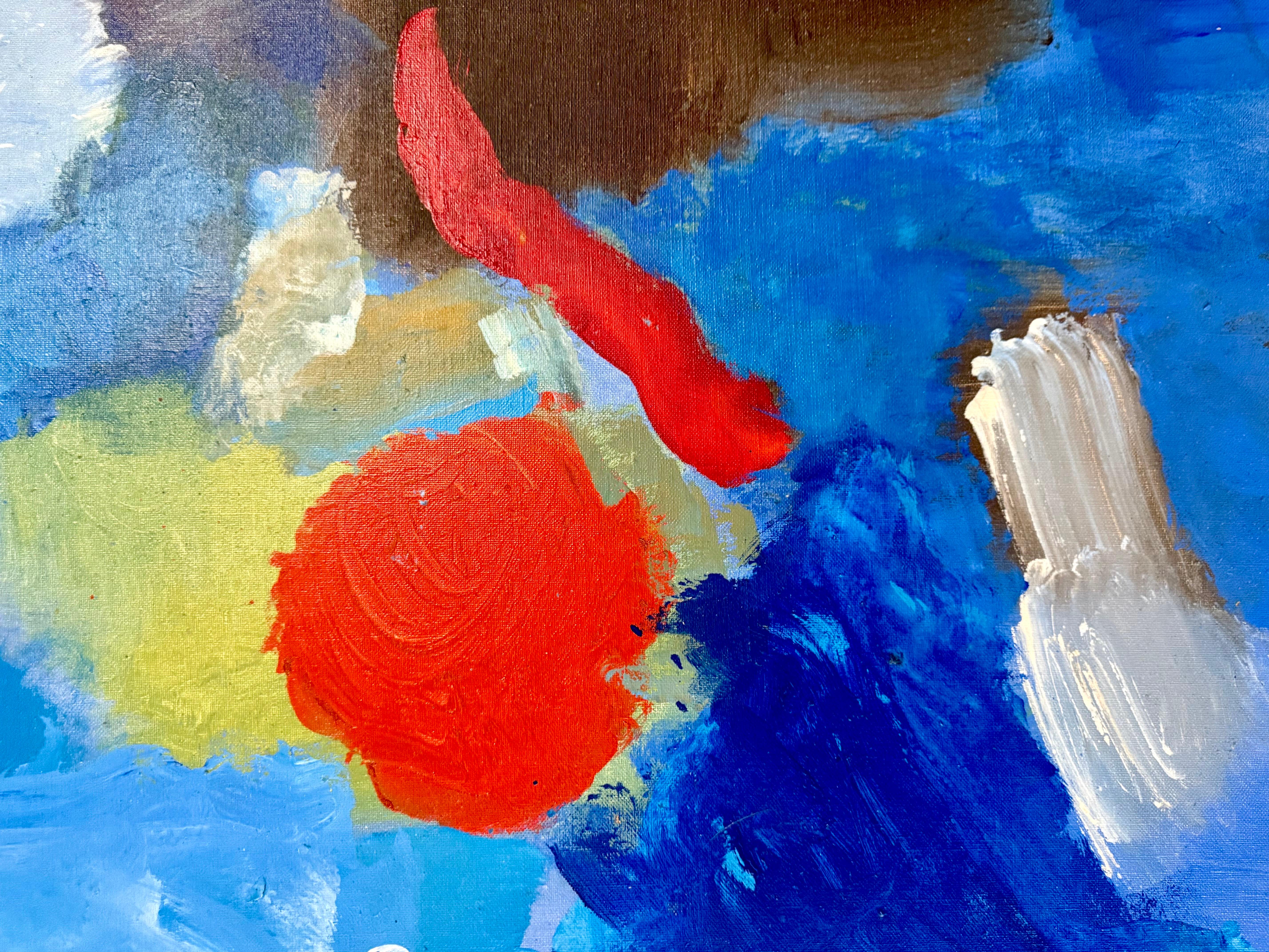 Large Abstract Expressionist Oil Painting on Canvas John Von Wicht WPA Artist For Sale 7