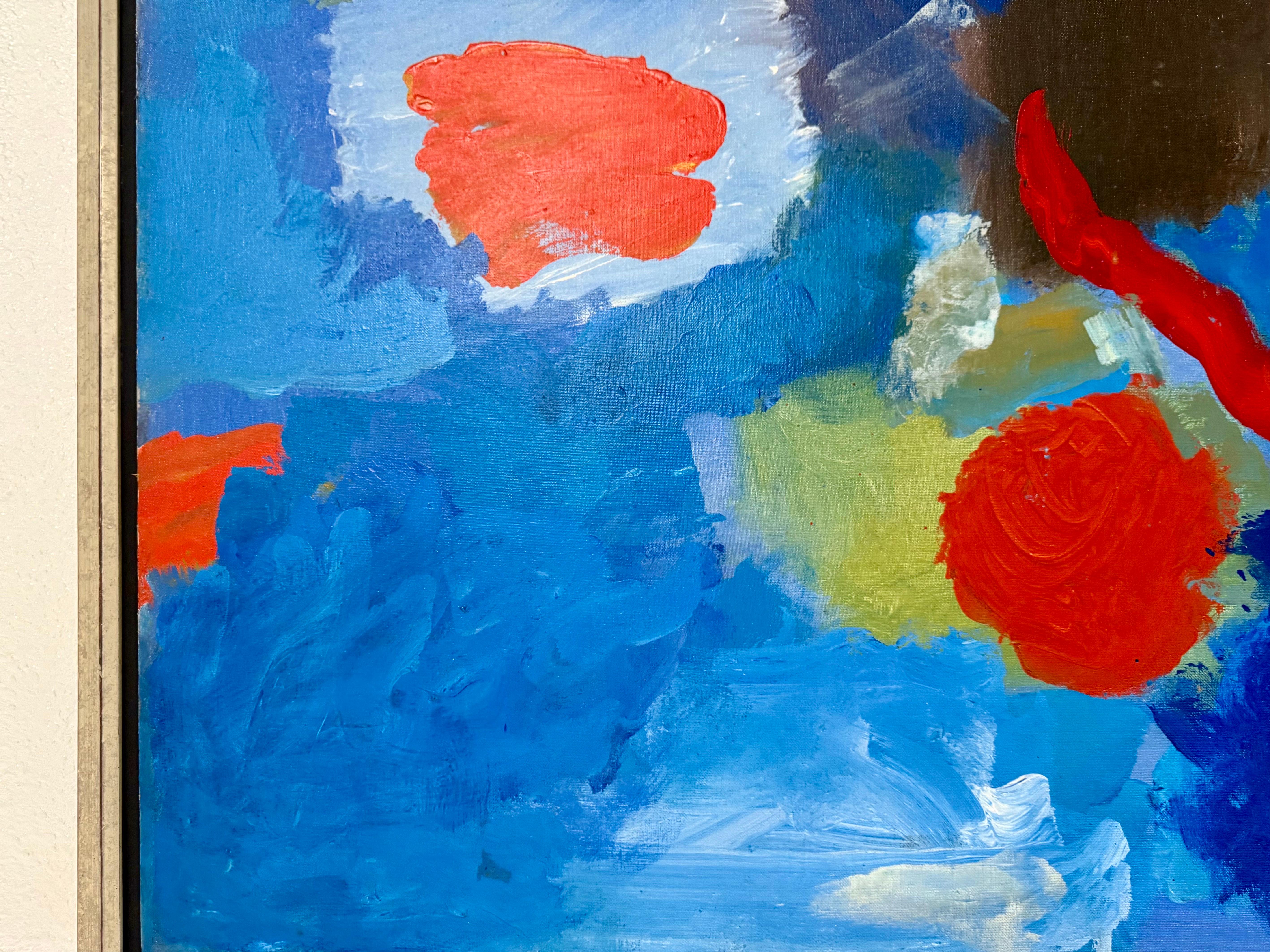 Large Abstract Expressionist Oil Painting on Canvas John Von Wicht WPA Artist For Sale 8