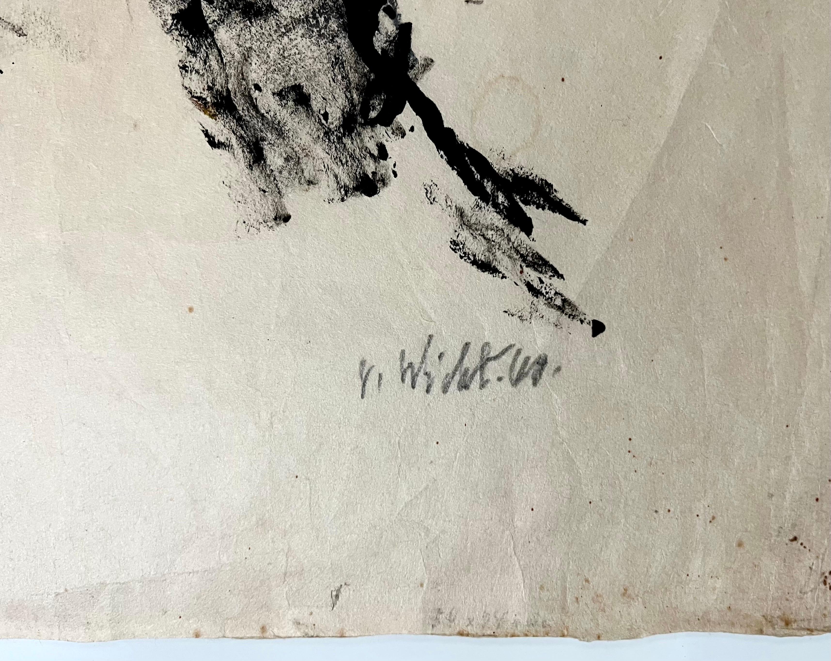 Großes abstrakt-expressionistisches Ölgemälde auf Reispapier, Modernist John Von Wicht, John Von Wicht im Angebot 9