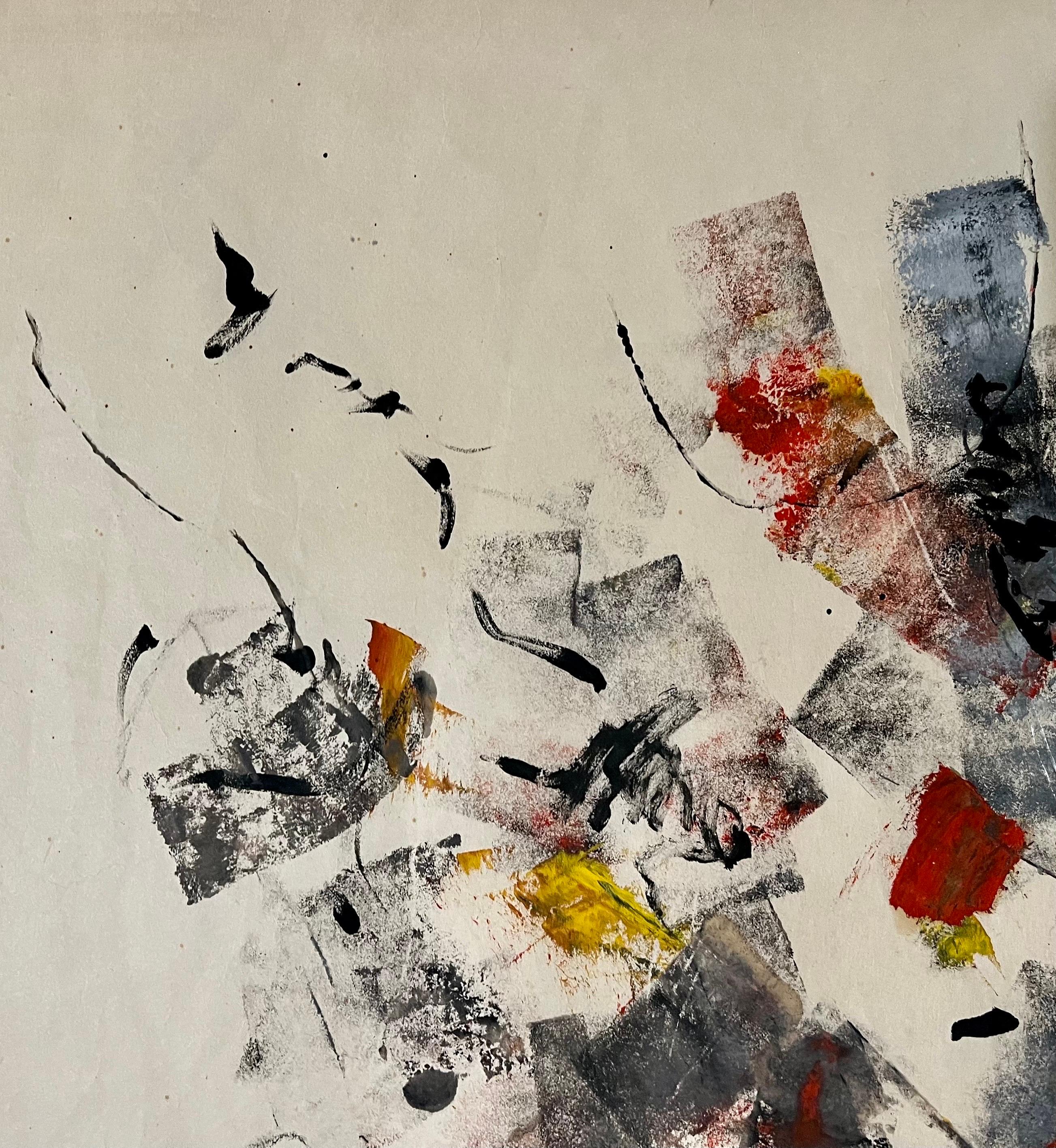 Großes abstrakt-expressionistisches Ölgemälde auf Reispapier, Modernist John Von Wicht, John Von Wicht im Angebot 4