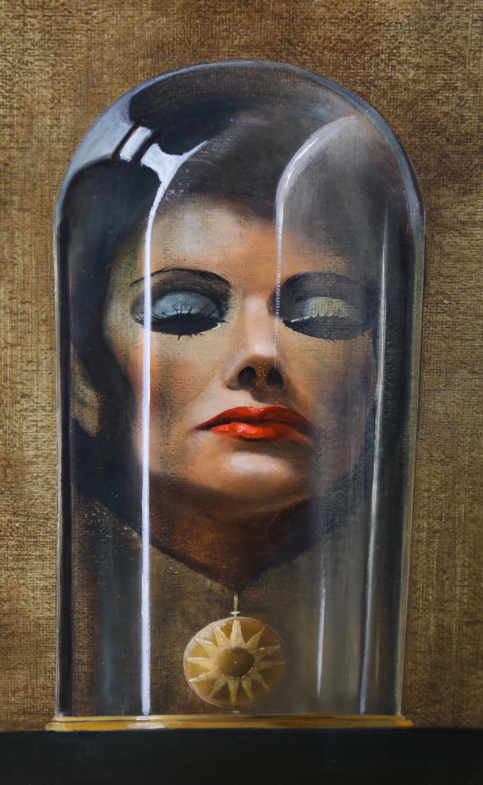 John Voss - Very Large 1979 Sur - Very Large 1979 Surrealist Oil, The Glass Dome 2