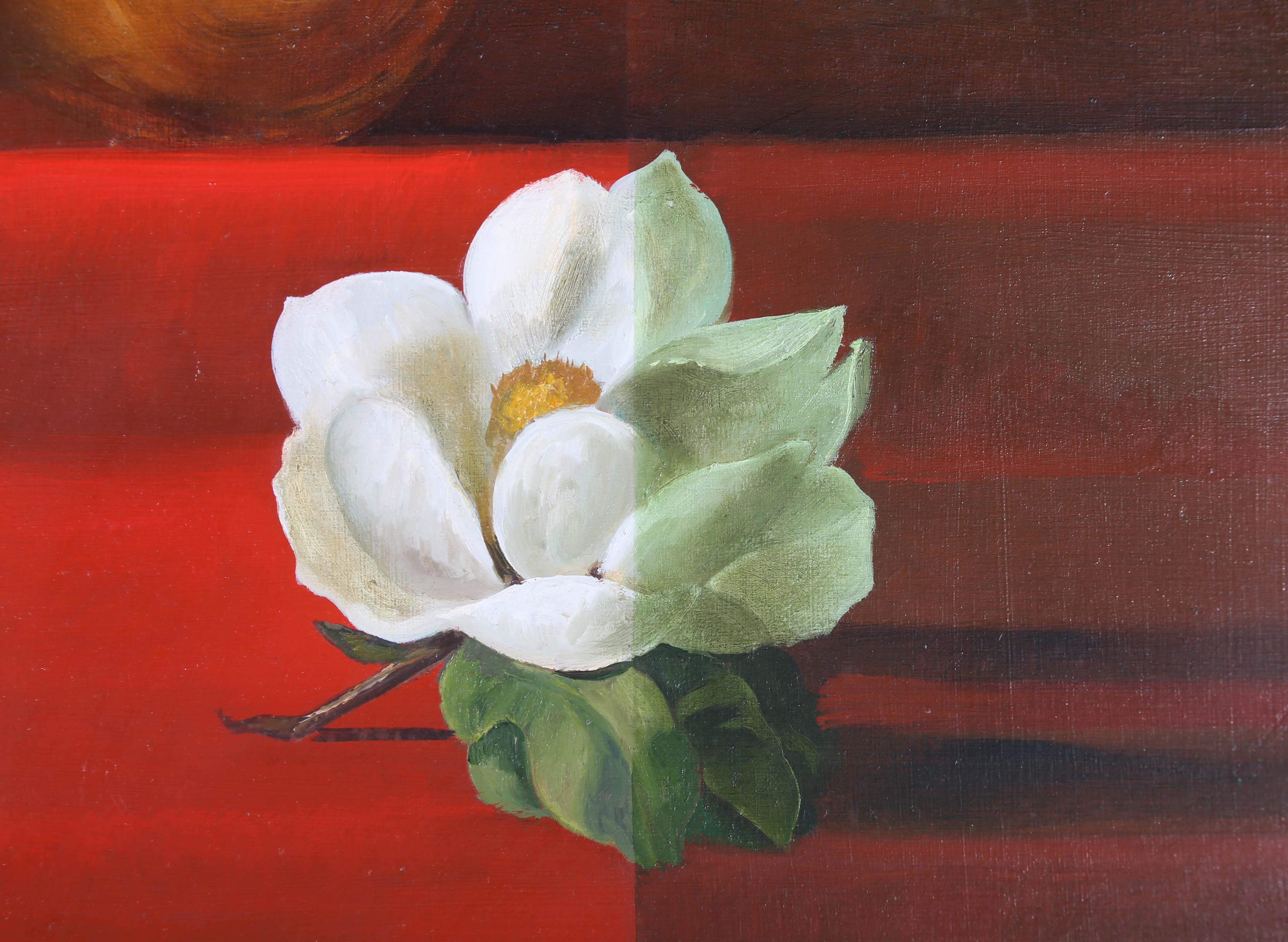 John Voss - 1997 Oil, Buddha And Camellia For Sale 4