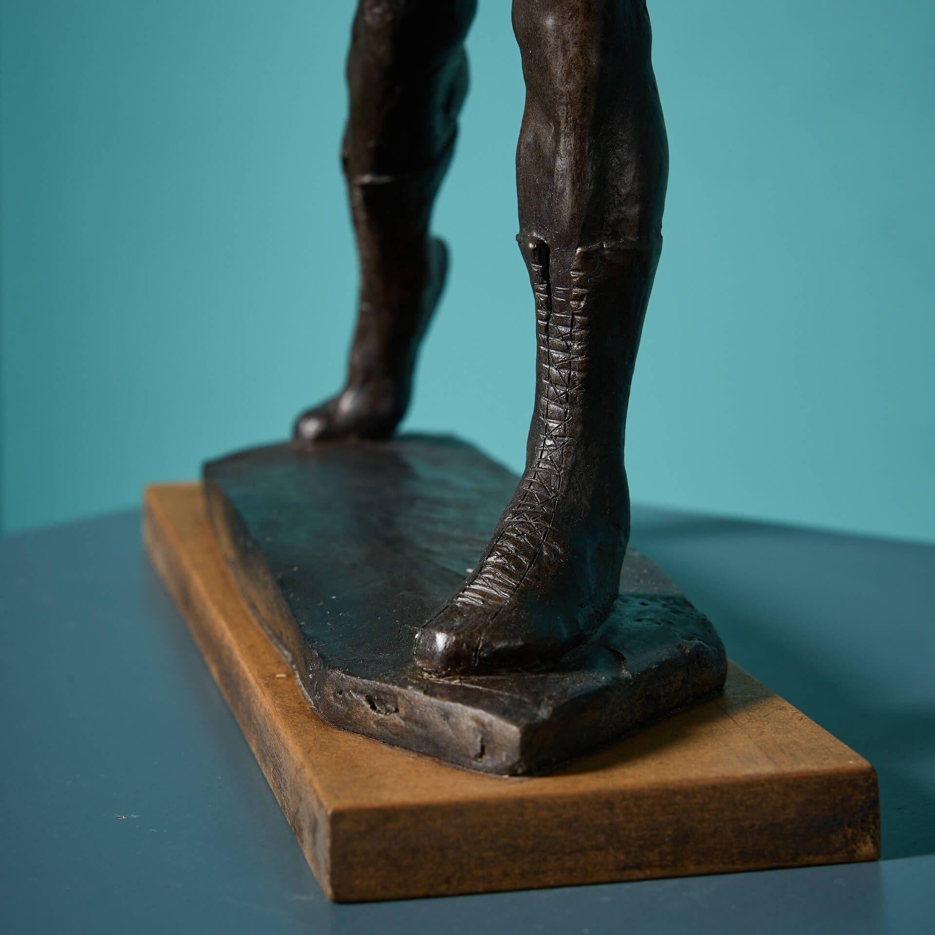 English John W. Mills (1933-2023) 'Boxer #1’ Cold Cast Bronze Sculpture For Sale