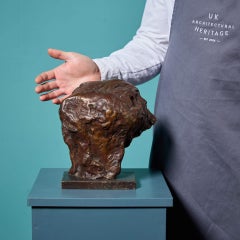 John W. Mills (1933-2023) Bronze Caged Lion Mask