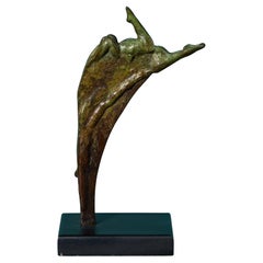 John W. Mills (1933-2023) Bronze Diver in Motion Sculpture