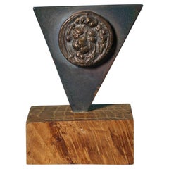 John W. Mills (1933-2023) Bronze Mounted Triangular Plaque