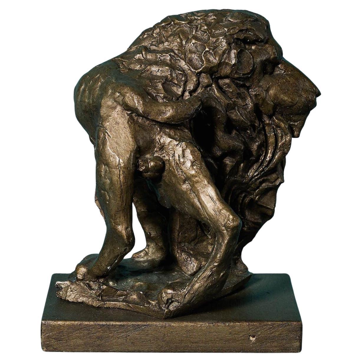 John W. Mills (1933-2023) Caged Lion Sculpture