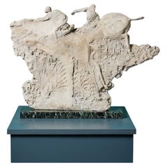 John W. Mills (1933-2023) Sculpture équestre sur socle en marbre