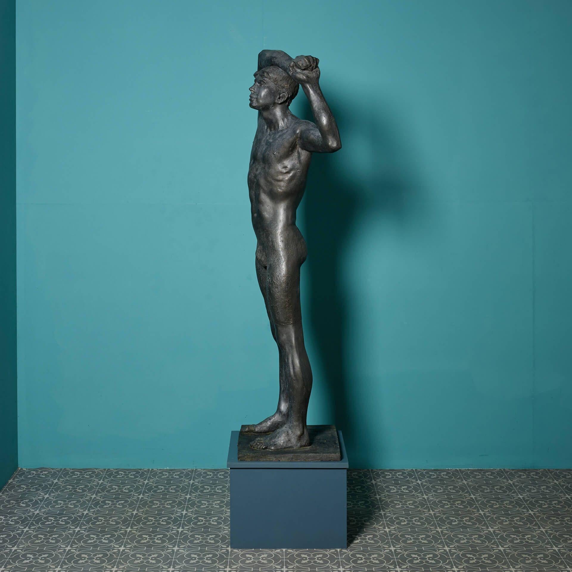 Patinated John W Mills (1933-2023) Large Sculpture Titled ‘Warming Up' For Sale