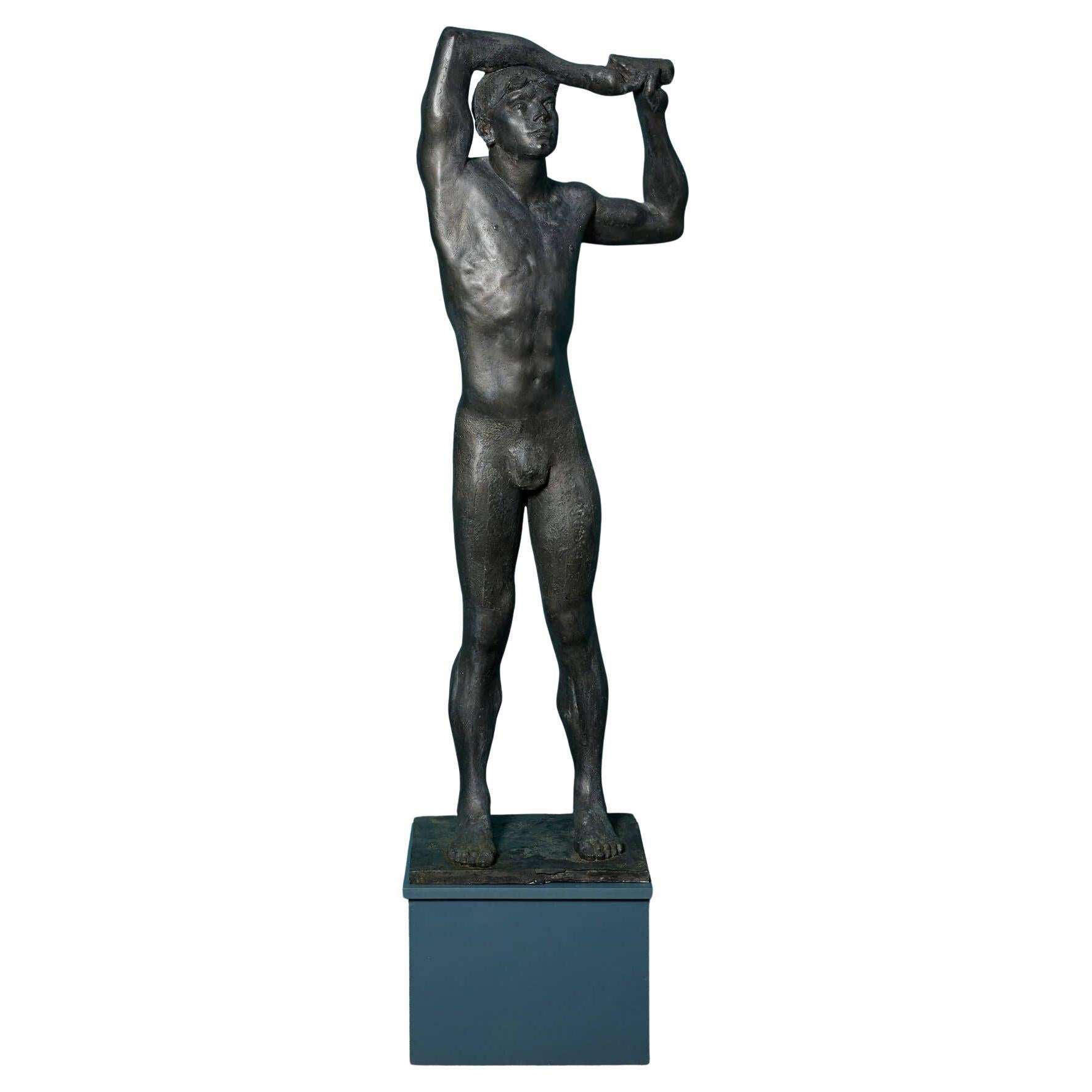 John W Mills (1933-2023) Large Sculpture Titled ‘Warming Up'
