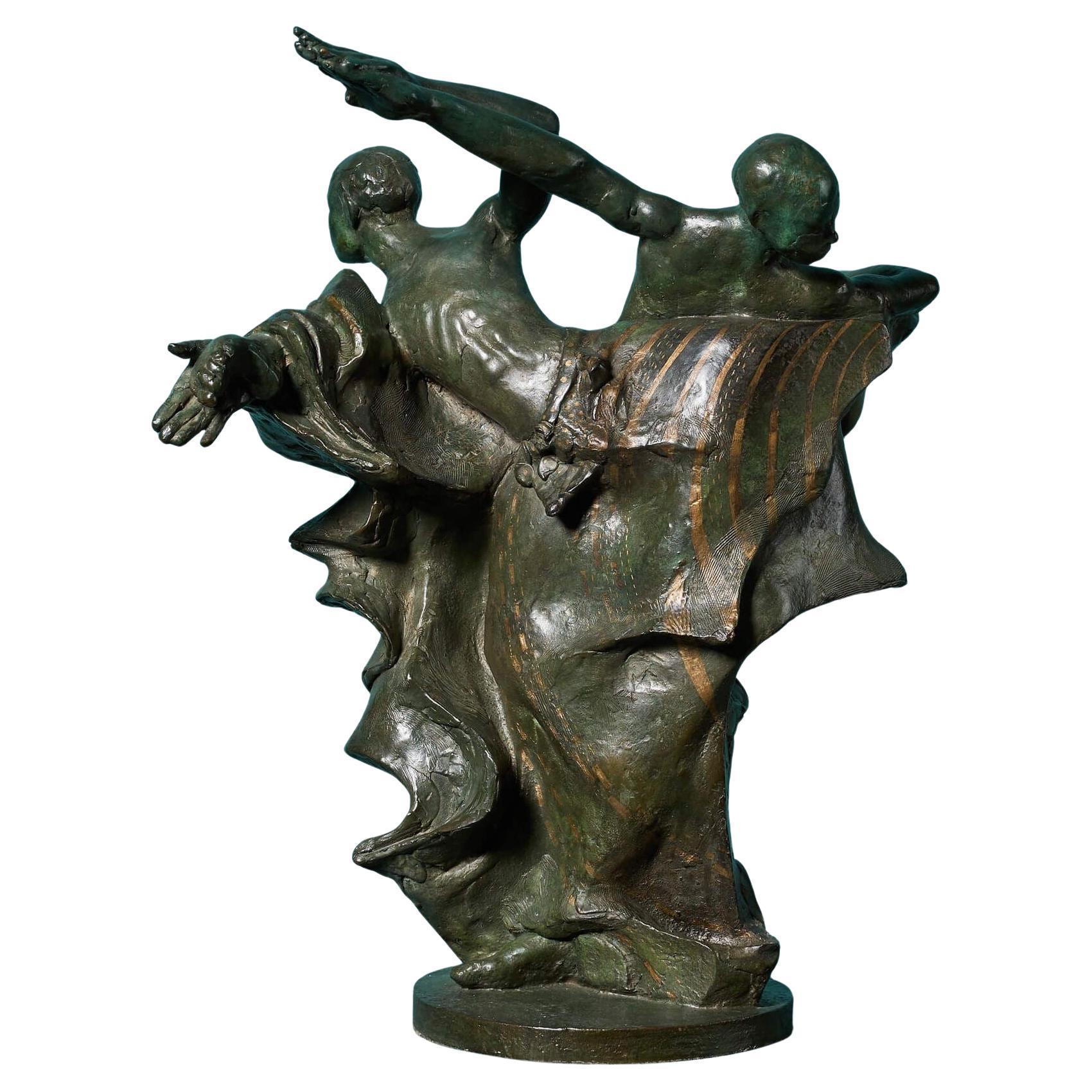 John W. Mills (1933-2023) Scultura in bronzo di grandi dimensioni "I Re Magi II