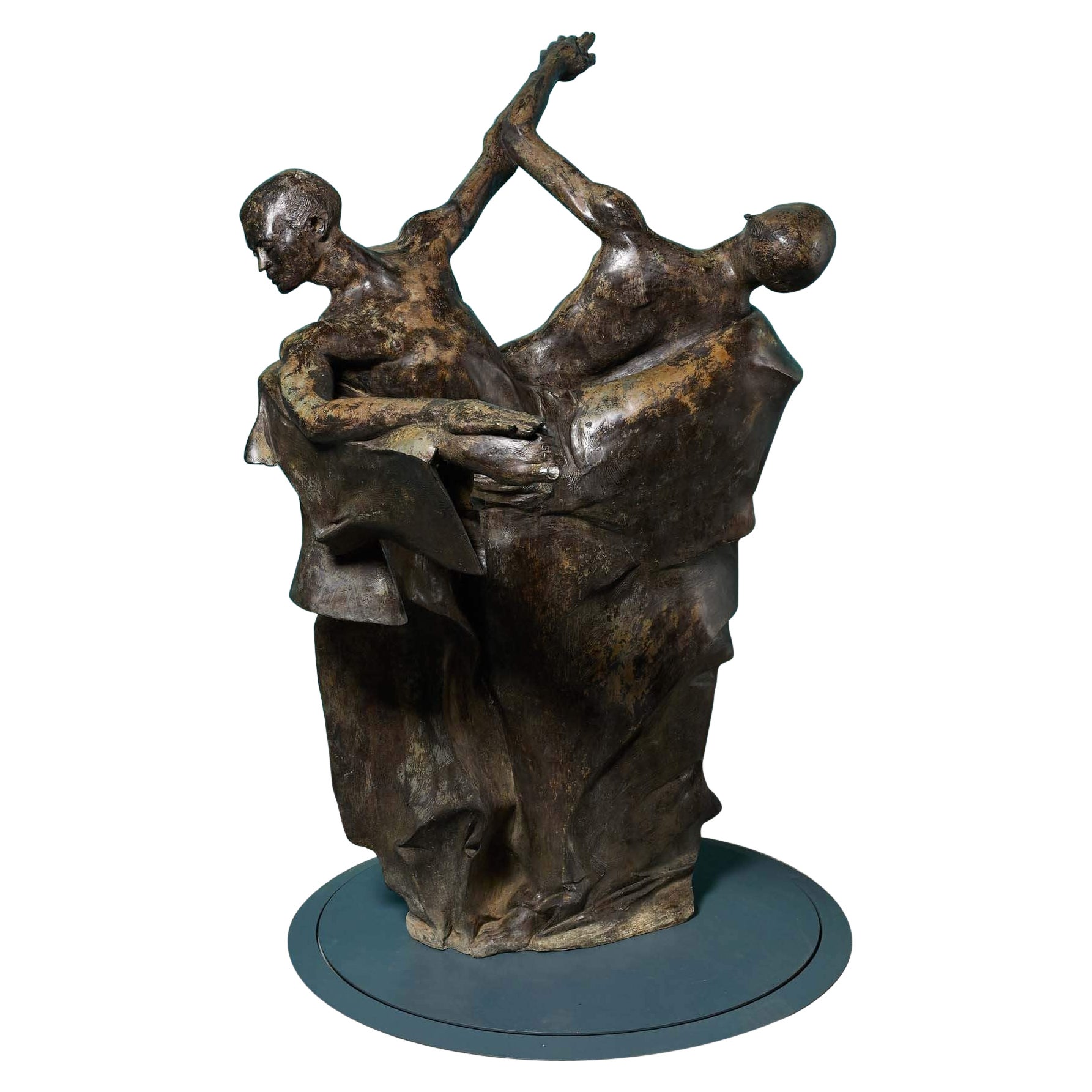 John W. Mills (1933-2023) Bronze grandeur nature "Les trois rois" et estampe signée en vente