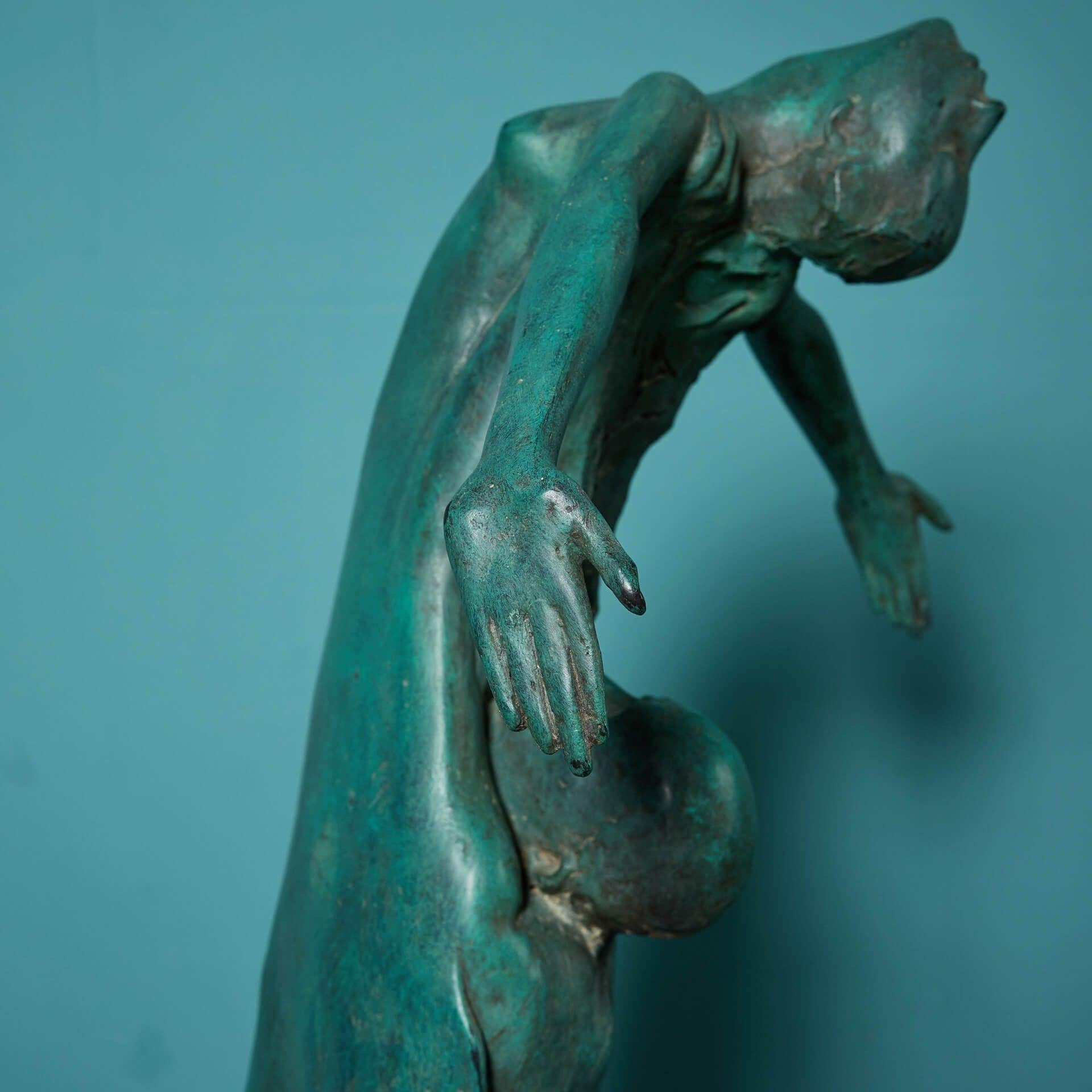 20th Century John W. Mills (1933-2023) Patinated Maquette Sculpture of 'Dancers' For Sale