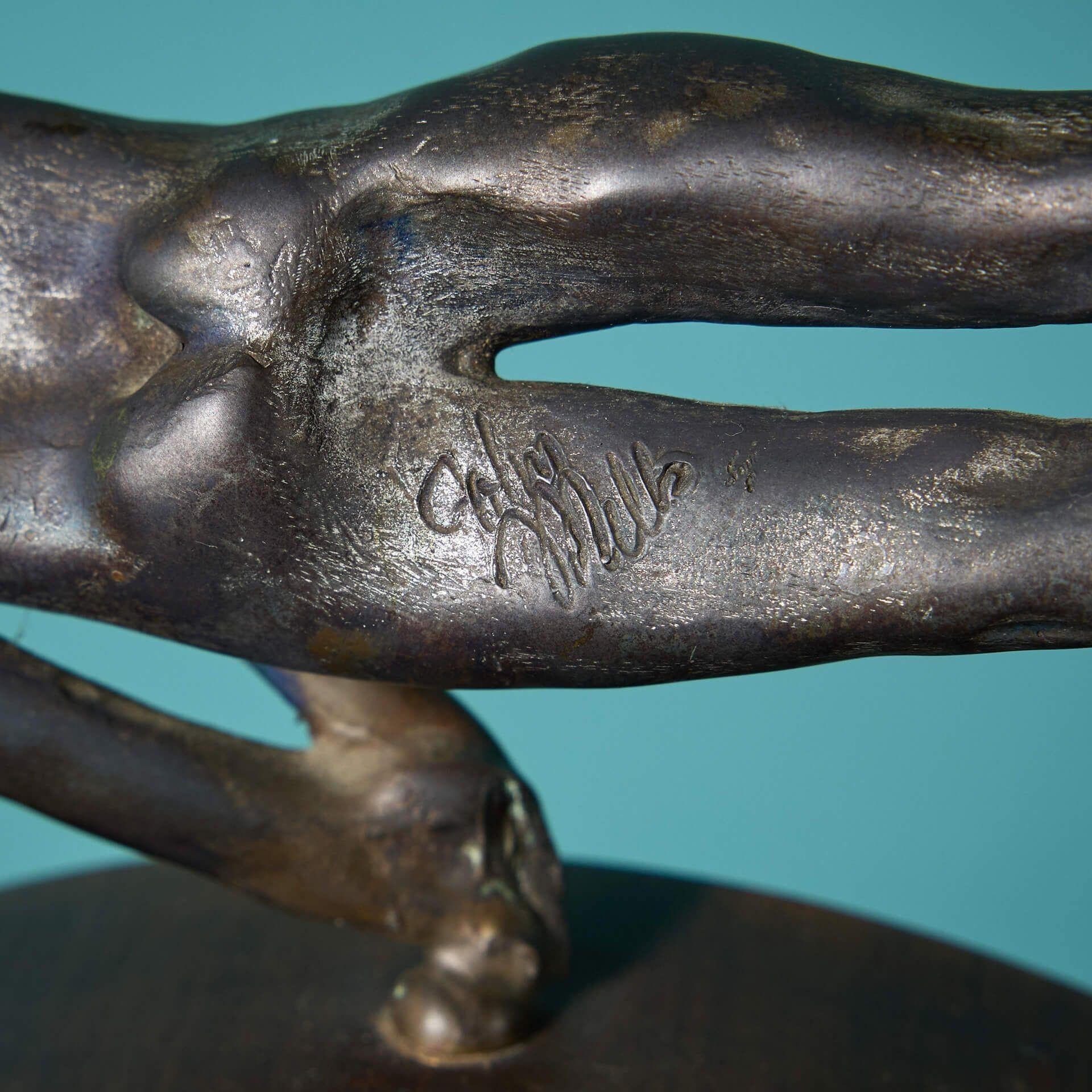Mid-Century moderno John W. Mills (1933-2023) Scultura figurativa in bronzo 