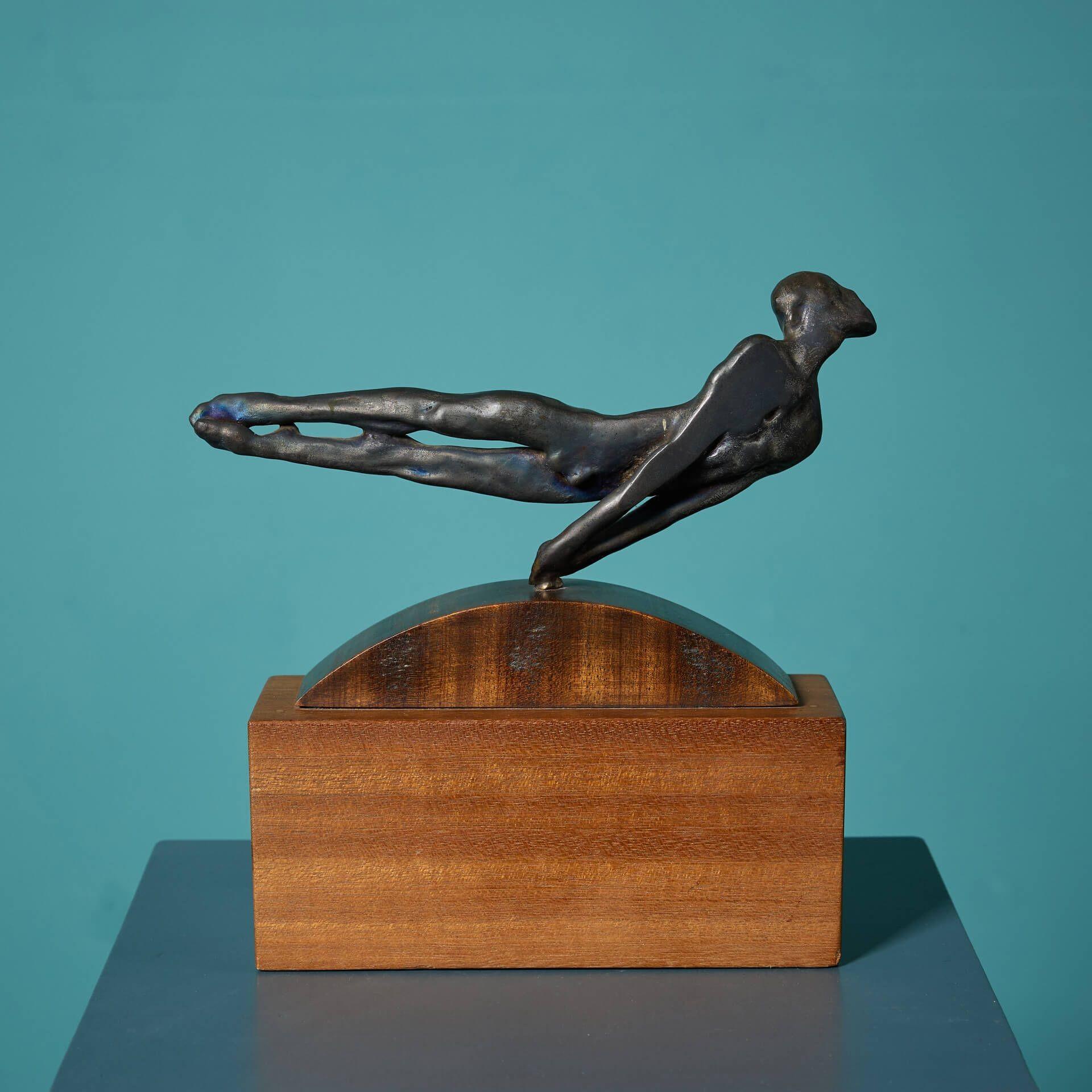 XIX secolo John W. Mills (1933-2023) Scultura figurativa in bronzo 