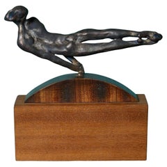 John W. Mills (1933-2023) 'Pommel Horse' Figurative Bronze Sculpture