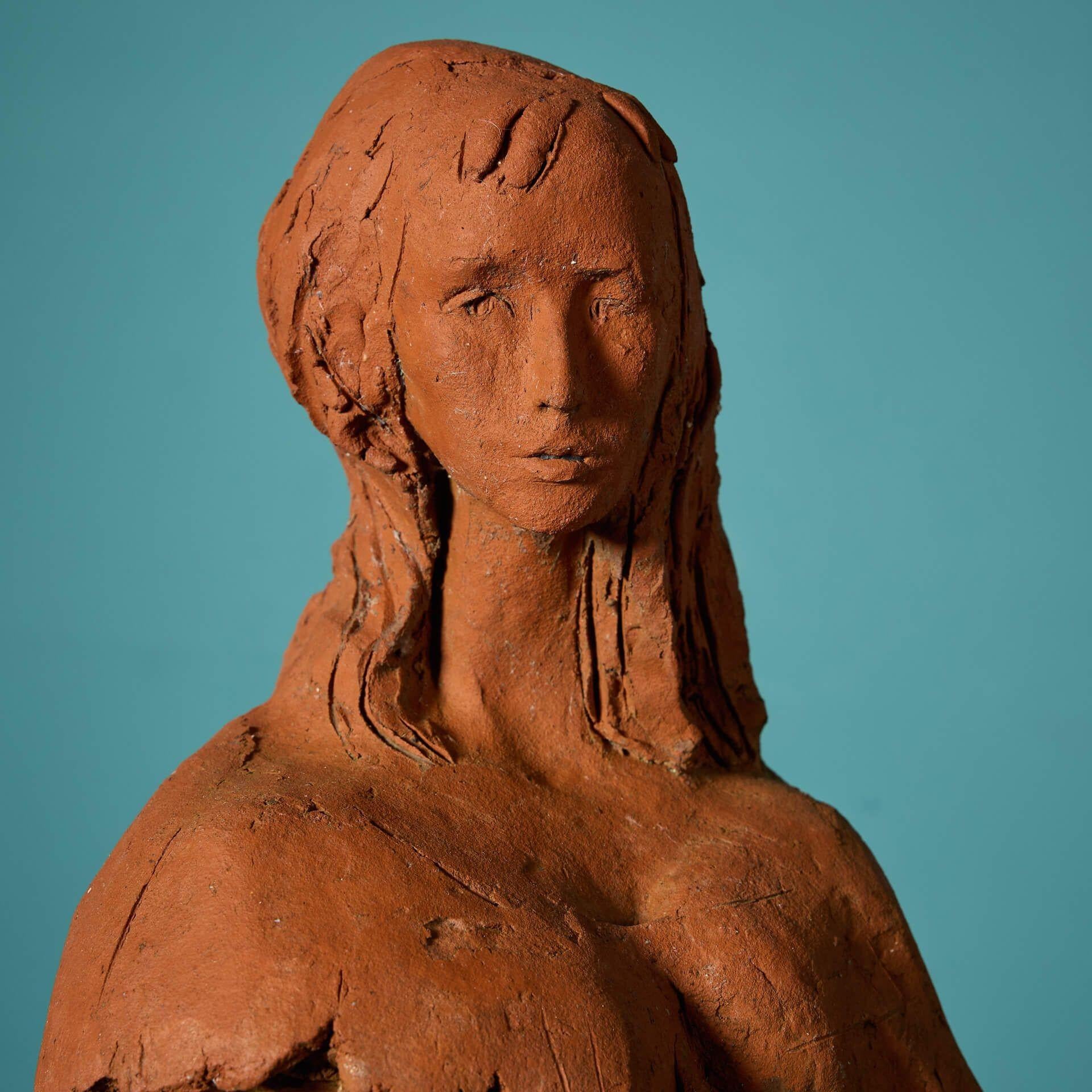 Mid-Century moderno John W. Mills (1933-2023) Dama reclinata Maquette originale in terracotta in vendita