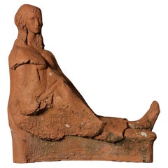 John W. Mills (1933-2023) Liegende Dame Original Terrakotta Maquette